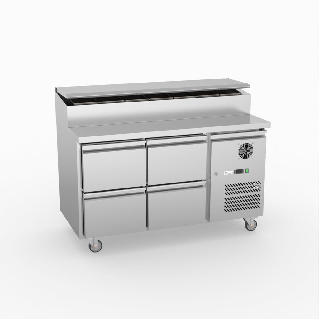 FED-X S/S Four Drawer Sandwich Counter XSS7C13S2V-4D