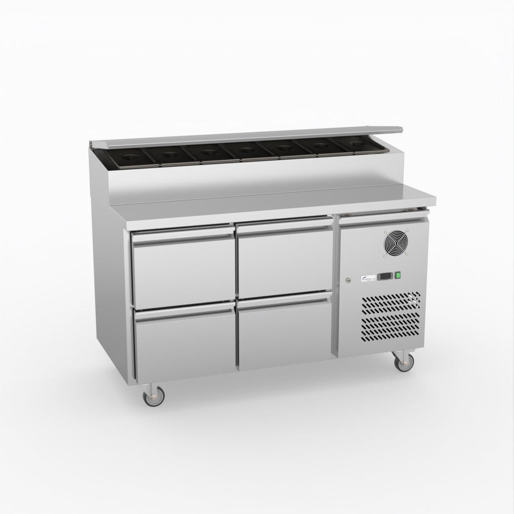 FED-X S/S Four Drawer Sandwich Counter XSS7C13S2V-4D