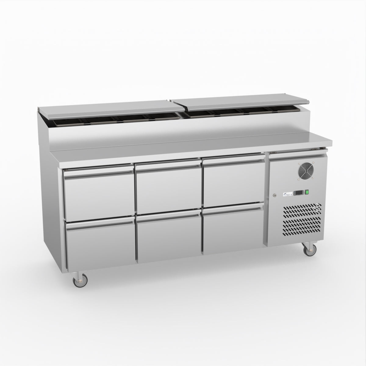 FED-X Six Drawer Salad Prep Fridge XSS7C18S3V-6D