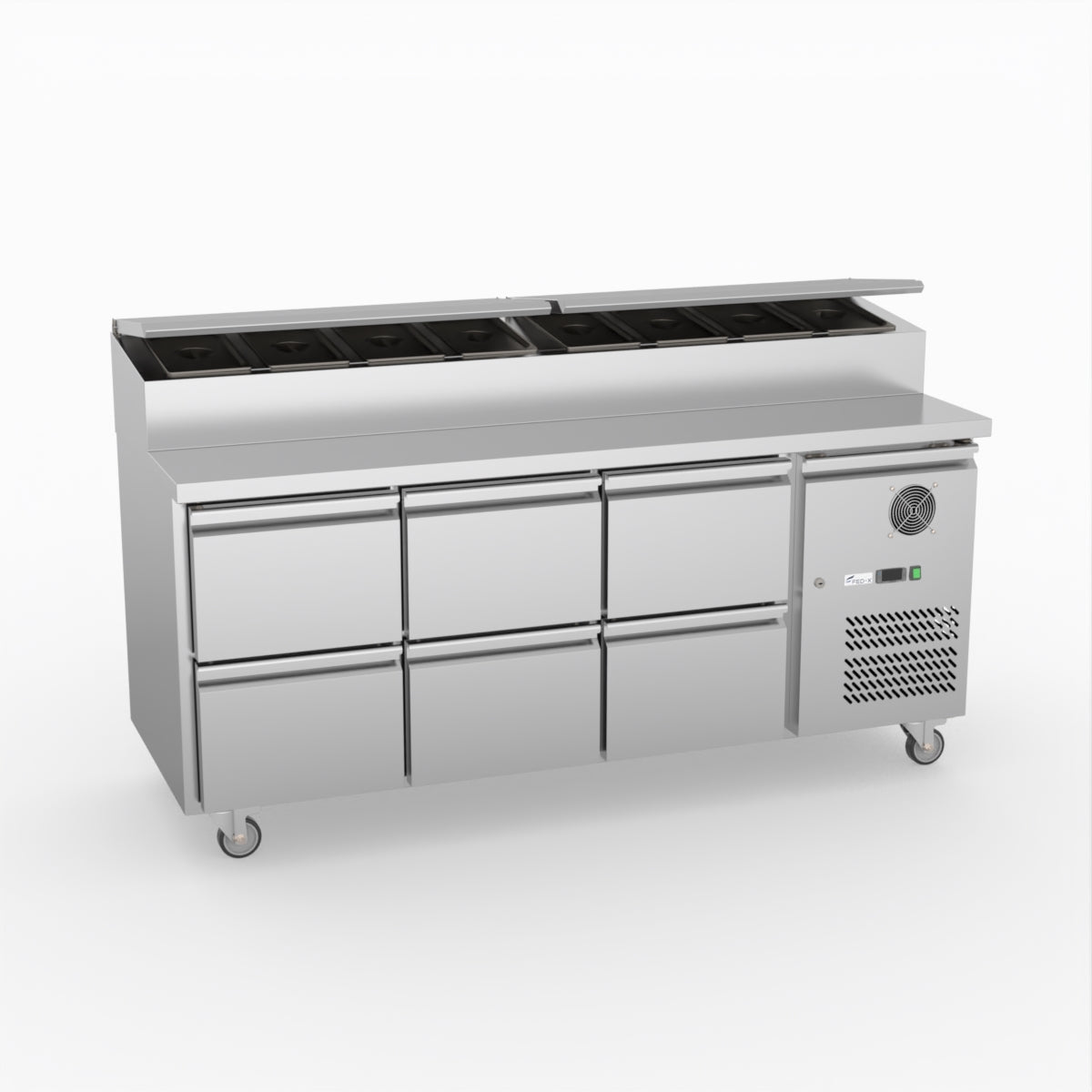 FED-X Six Drawer Salad Prep Fridge XSS7C18S3V-6D